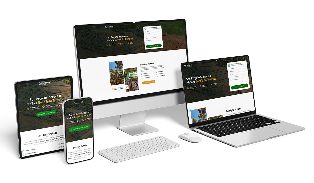 Interface da Landing Page da Citriodora Eucalipto Interface da Landing Page da Citriodora Eucalipto