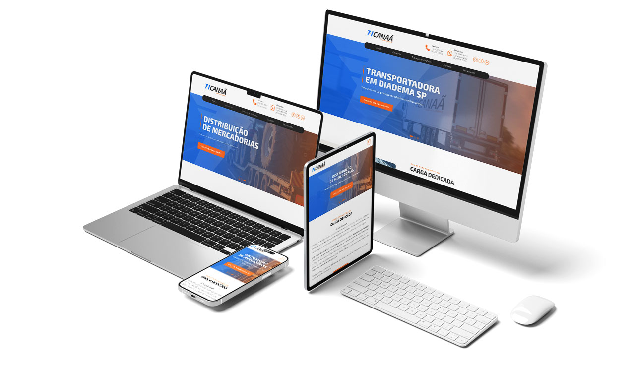Interface do site institucional da Canaã Transportes Interface do site institucional da Canaã Transportes